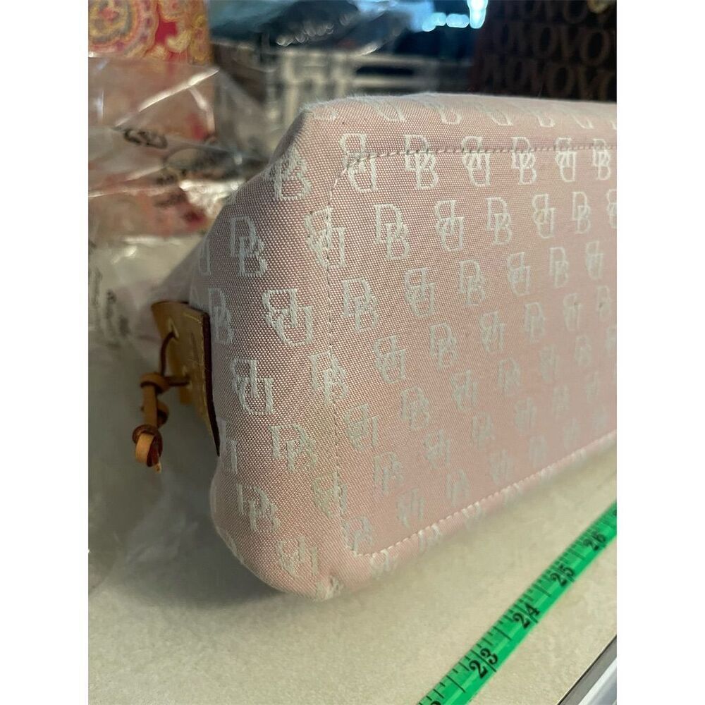 Vintage Dooney & Bourke Pink DB Signature Shoulder Bag Tassel Accent - Picture 6 of 10